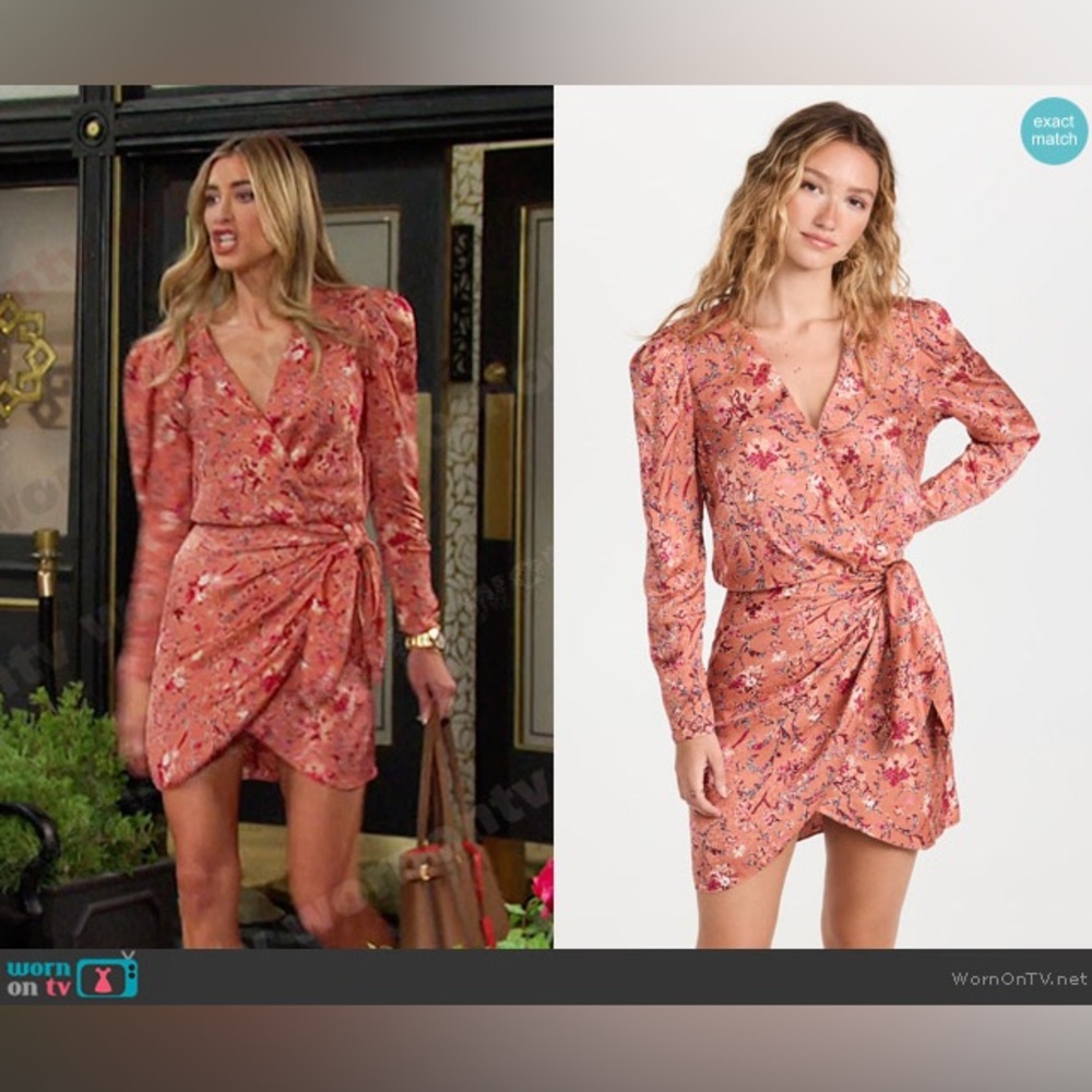 NWT $690 Isabel Etoile Baikal Floral Printed Wrap Mini dress